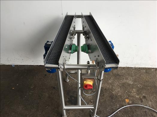 stainless twin lane V conveyor